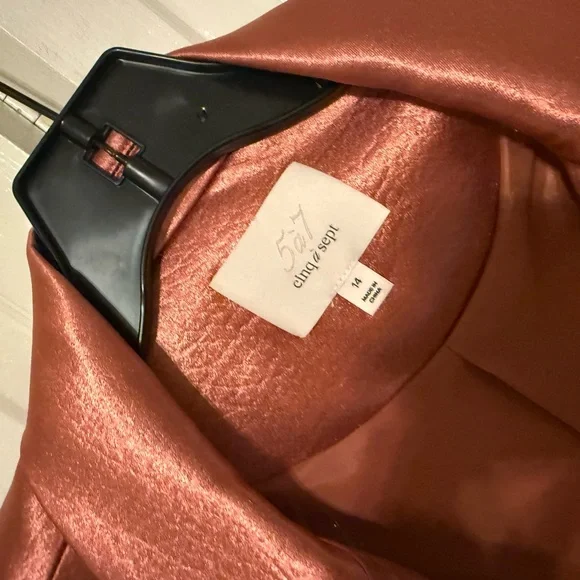 Cinq à Sept Satin Blazer in Rich Copper